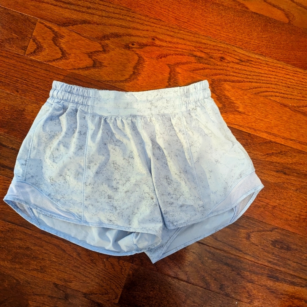 Lululemon baby blue running shorts